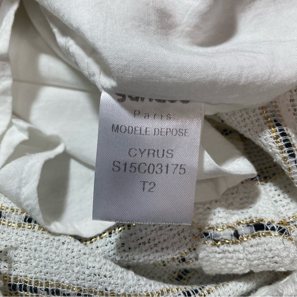 SUNCOO Cream and Black Short Sleeves Dress Sz-12 - Picture 6 of 6